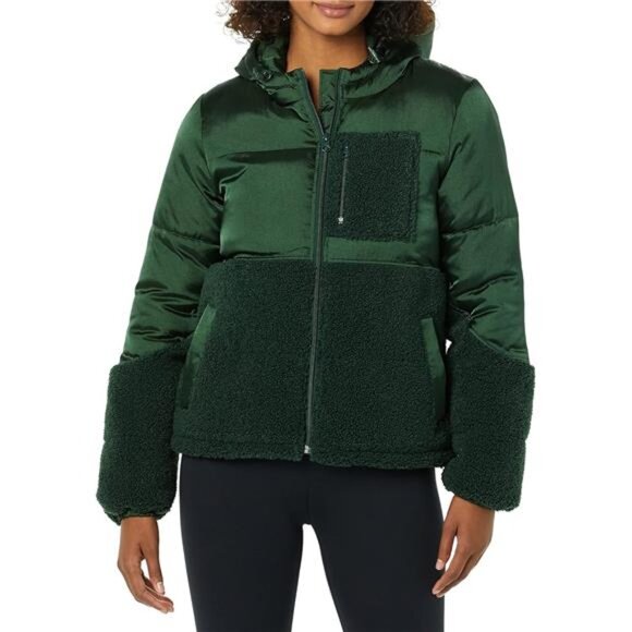 Amazon Essentials womens Full-Zip Sherpa Fleece Hooded Puffer Jacket - Picture 1 of 7